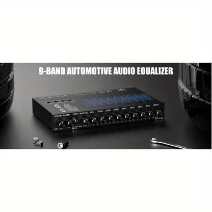 9-Band Car Audio Equalizer with Front, Rear & Auxiliary Outputs - 8V RMS Line Driver, Adjustable EQ for Cars & Yachts, No Battery Needed, Enhances Sound Experience, Durable Iron Construction, Car Audio Accessories, Vehicle Au