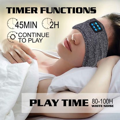 Wireless Bluetooth Sleep Headband with HD Stereo Speakers for Side Sleepers - Ideal for Running, Yoga, Meditation, and Travel - Grey Version 2021-09