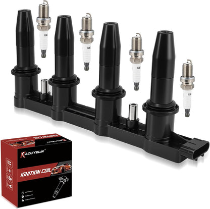 UF620 Ignition Coil Pack and Iridium Spark Plugs Set of 1 Compatible with Chevy Cruze Sonic Cruze Limited 2010-2018 (Only 1.8L) L4 Replaces#C1646, 4504