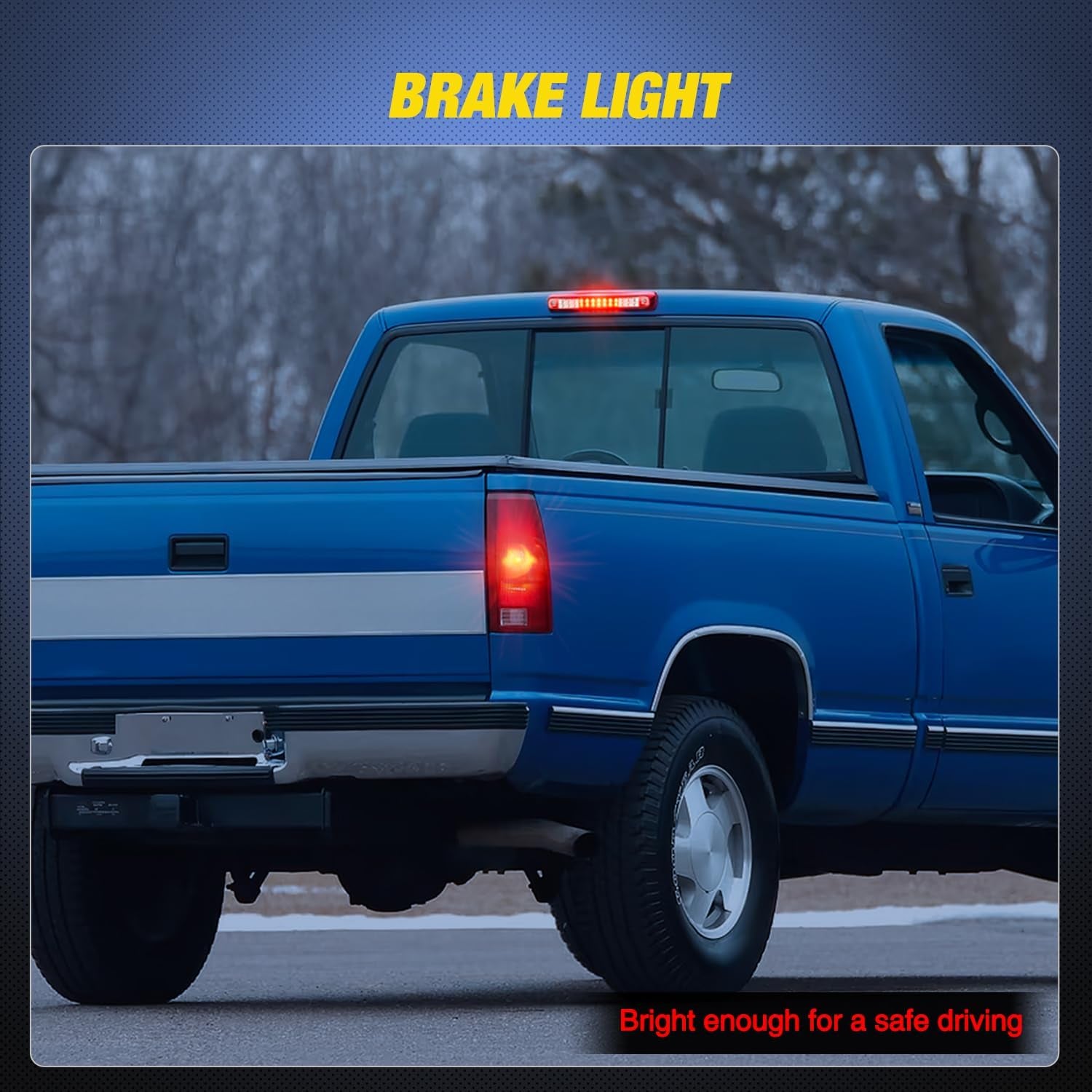 Third Brake Light Tail High Mount 3Rd Stop Cargo Reverse Lights Red Lens Compatible with Chevy GMC C/K Series 1500 2500 3500 1988-2000 Chevrolet Blazer 1992 1993 Chevy Silverado 1994-1998