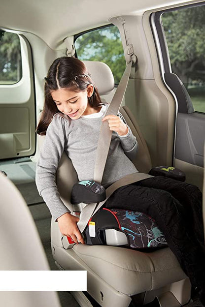 Turbobooster Backless Booster Car Seat, Dinorama, for Ages 4-10, 40-100 Pounds, up to 57 Inches Tall