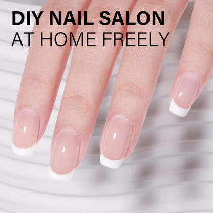 AILLSA Milky Pink Nude Gel Nail Polish, 15ml Translucent Soak Off UV LED Light Cure Gel Polish, Long Lasting for French Nail Art Salon DIY Manicure at Home