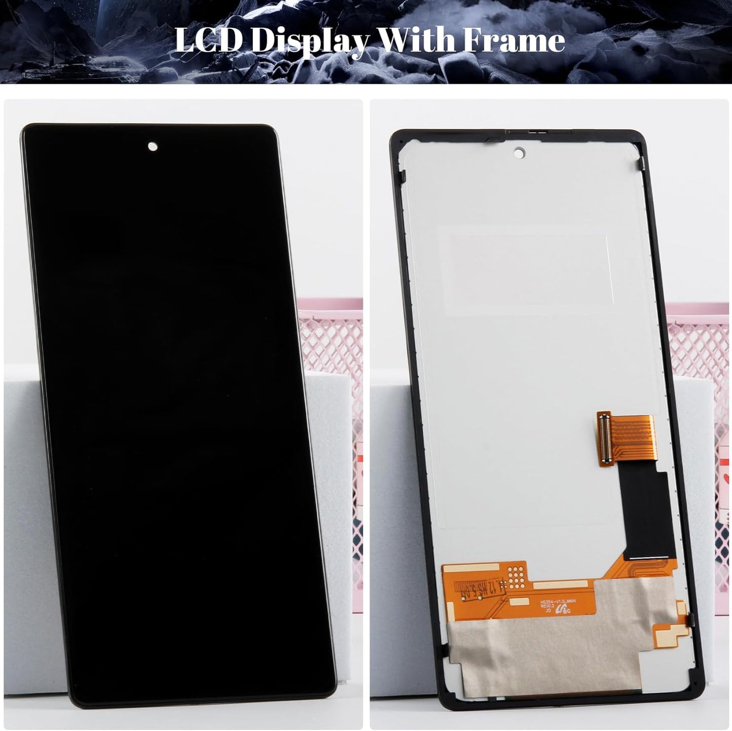TFT for Google Pixel 6 LCD Display for Google Pixel 6 Screen Replacemet for GB7N6, G9S9B16, G9S9B, GR1YH Touch Screen Digitizer Display Assembly Repair Kits Without Frame(Black,NO Fingerprint)