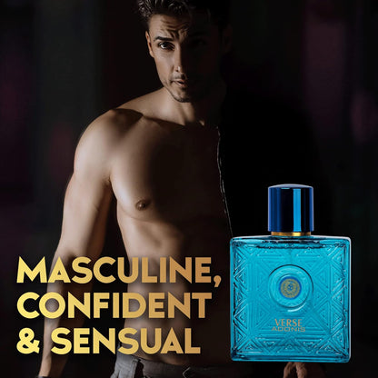 NovoGlow Verse Adonis Eau De Parfum for Men 3.4 Fl. Oz. 100ml Men's Perfume Refreshing Combination of Woody Floral & Fruity Scents - Masculine Scent Lasts All Day A Gift for Any Occasion