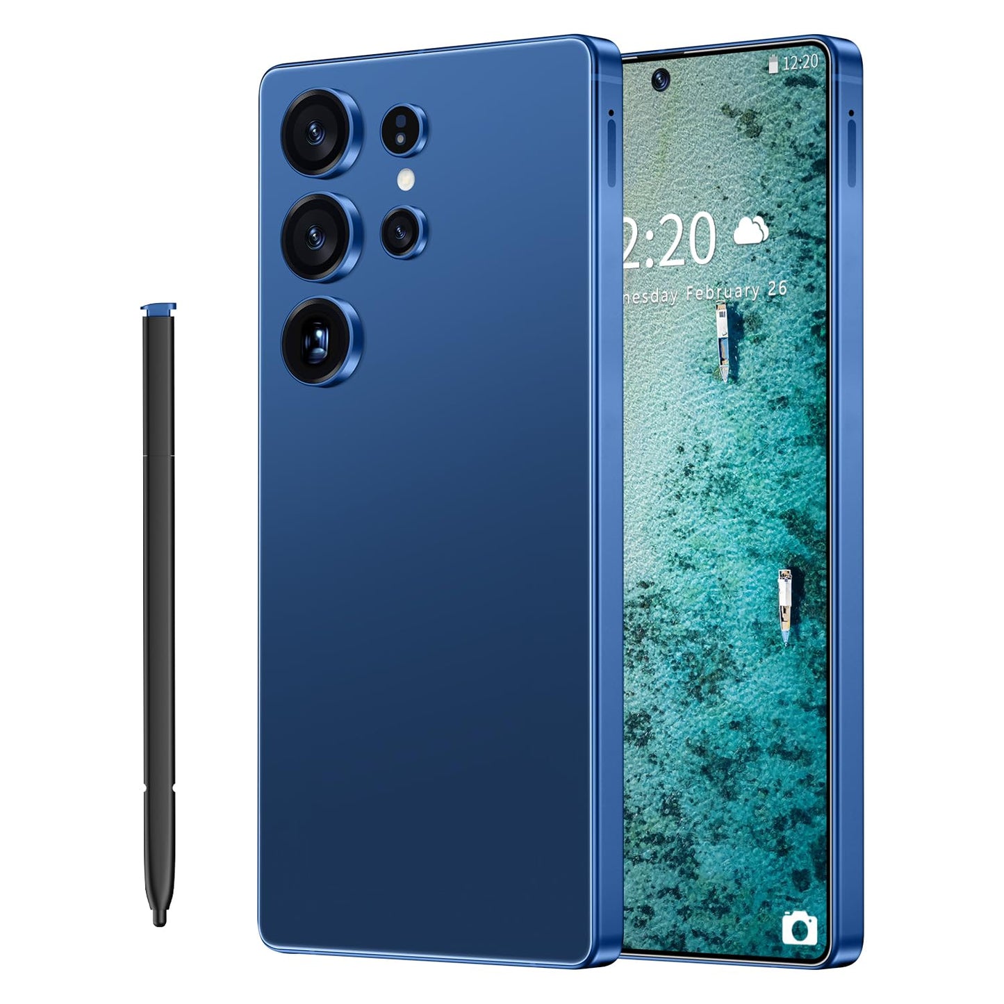 SZV I25 Ultra Unlocked Cell Phone,12+512GB 5G Unlocked Phone, Built in Pen Android 14 Battery 7000mAh 6.99" HD Screen Smartphone, Dual SIM/Face ID/Fingerprint Lock/GPS (Cyan, 12+512)