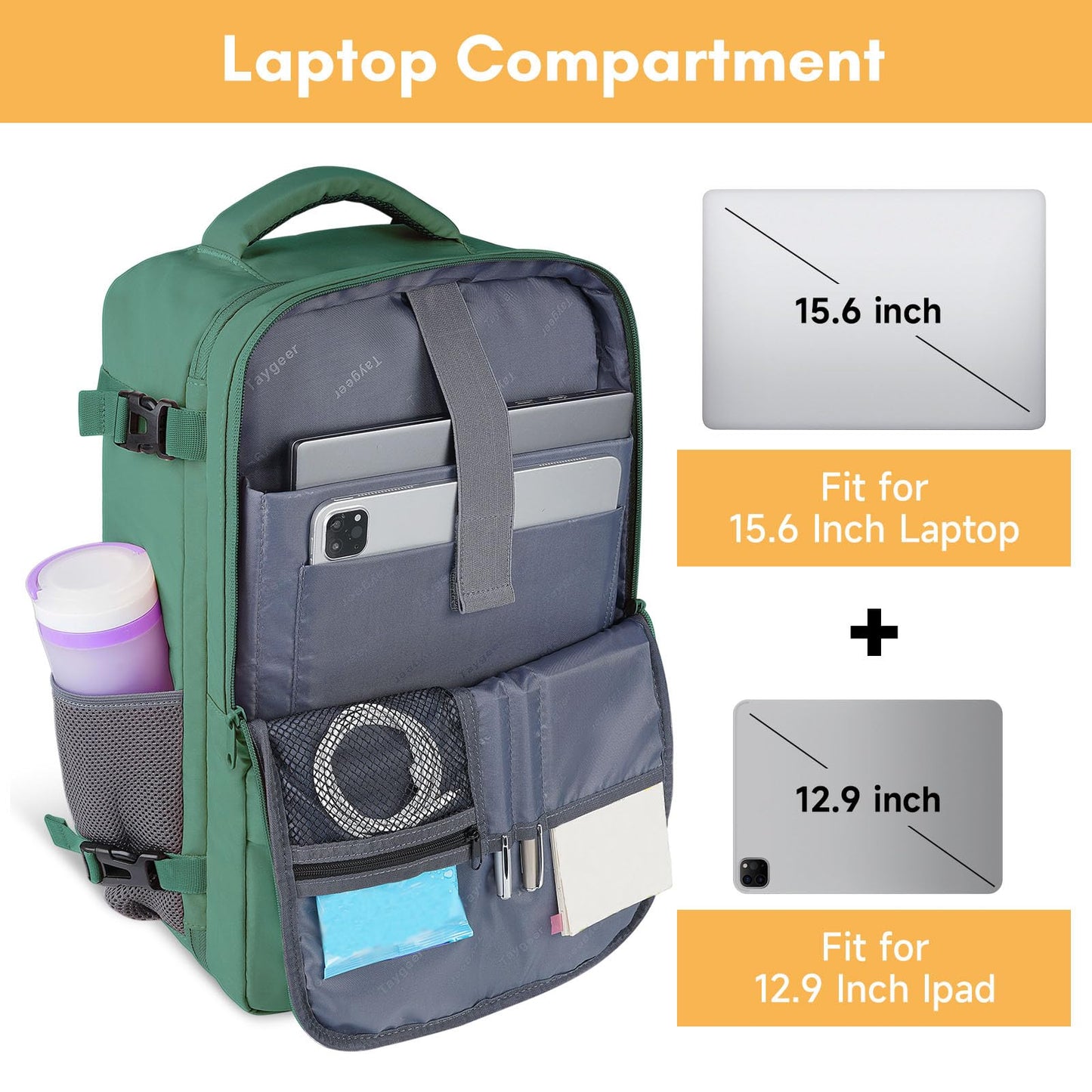 Taygeer Travel Backpack for Women, Carry On Backpack with USB Charging Port & Shoe Pouch, TSA 15.6inch Laptop Mochila Flight Approved, Nurse Bag Casual Daypack for Weekender Business Hiking, Pink