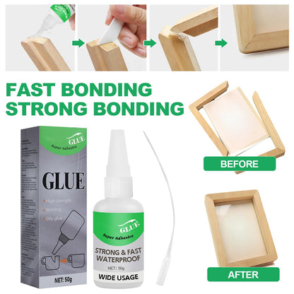 Wood & Parquet Adhesive, Welding High-Strength Oily Glue, Universal Super Glue Gel, Instant Bonding, Strong Adhesion, Repairs Last Long Time for Metal, Wood, Ceramics,Leather, Glass (Clear 2PC)