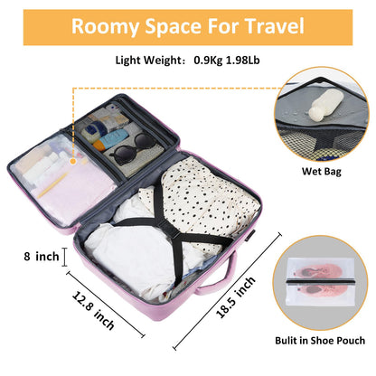 Taygeer Travel Backpack for Women, Carry On Backpack with USB Charging Port & Shoe Pouch, TSA 15.6inch Laptop Mochila Flight Approved, Nurse Bag Casual Daypack for Weekender Business Hiking, Pink