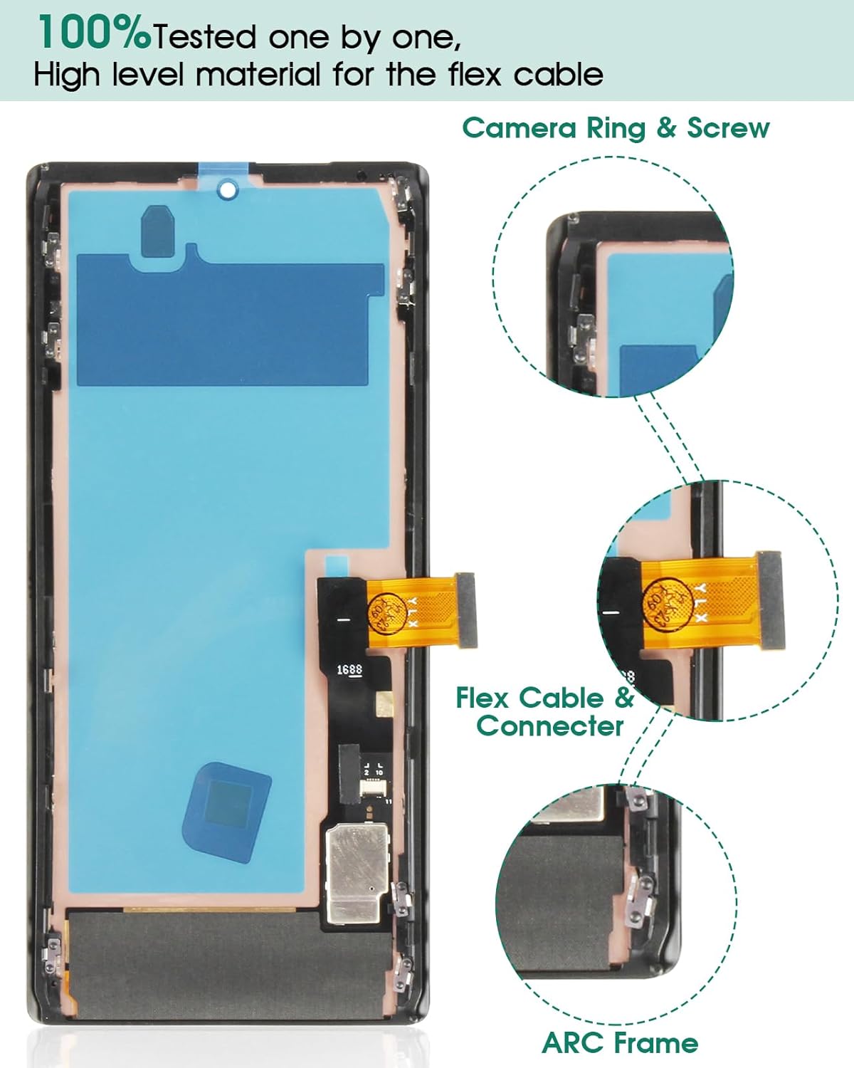 OLED for Google Pixel 6 Pro Screen Replacement for Google Pixel 6 Pro LCD Digitizer Repair Kits for Google Pixel 6 Pro GLUOG G8VOU Touch Screen Display Assembly Replacement with Frame(Black)