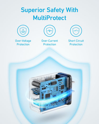 Anker iPhone 17/16 Charger, 2-Pack 20W Fast USB C Charger Block, for iPhone 16/16 Pro Max/15 Series/iPad Pro and More (Black, 2 Pack & 2 Cable)