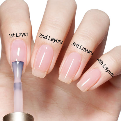 AILLSA Milky Pink Nude Gel Nail Polish, 15ml Translucent Soak Off UV LED Light Cure Gel Polish, Long Lasting for French Nail Art Salon DIY Manicure at Home