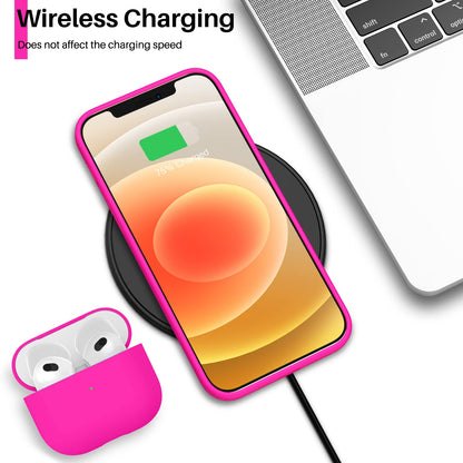 ORNARTO Compatible with iPhone 12 Case, Compatible with iPhone 12 Pro Case, Slim Liquid Silicone 3 Layers Full Covered Soft Gel Rubber Phone Case Cover 6.1 inch-White