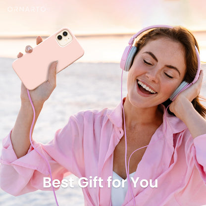 ORNARTO Compatible with iPhone 12 Case, Compatible with iPhone 12 Pro Case, Slim Liquid Silicone 3 Layers Full Covered Soft Gel Rubber Phone Case Cover 6.1 inch-White