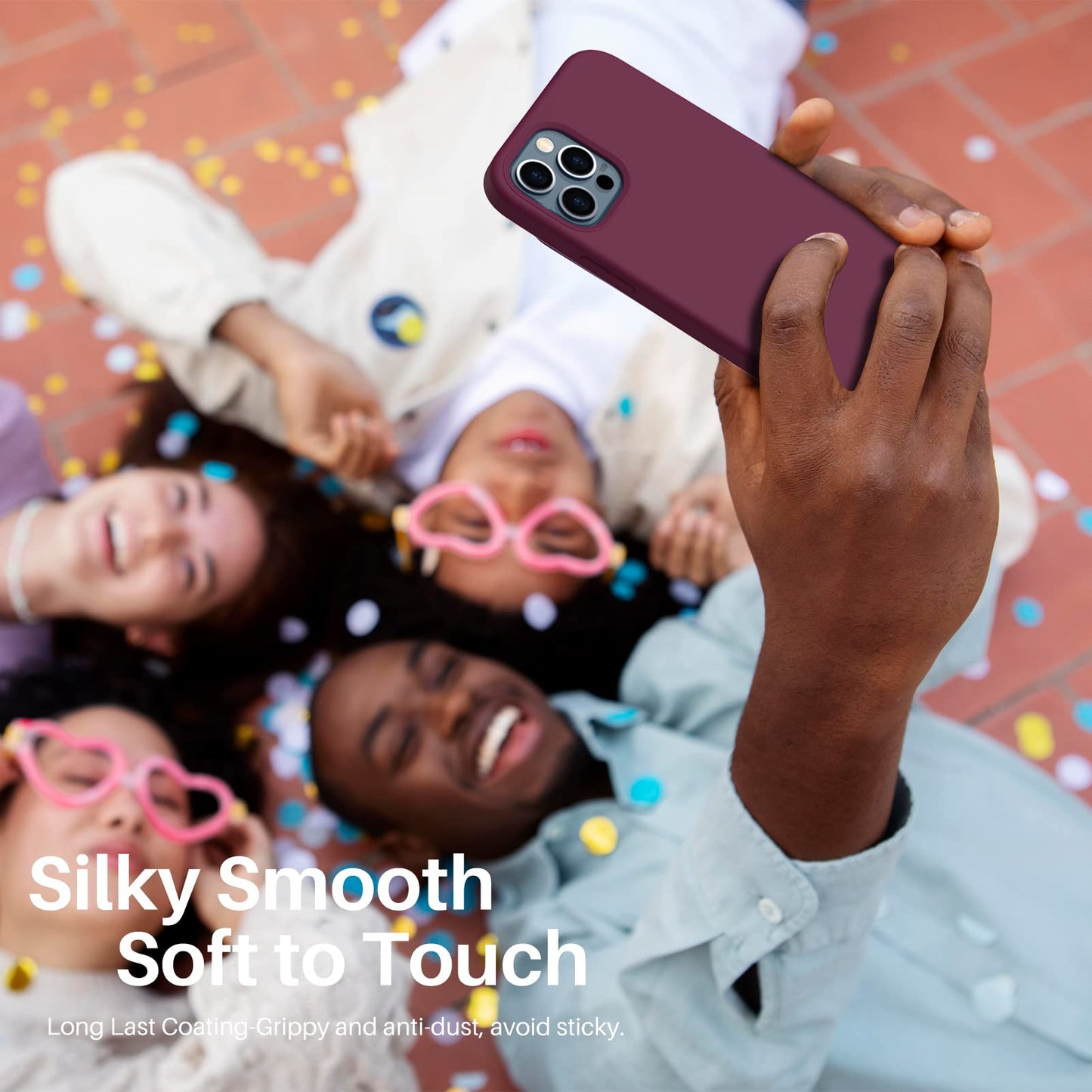 ORNARTO Compatible with iPhone 12 Case, Compatible with iPhone 12 Pro Case, Slim Liquid Silicone 3 Layers Full Covered Soft Gel Rubber Phone Case Cover 6.1 inch-White