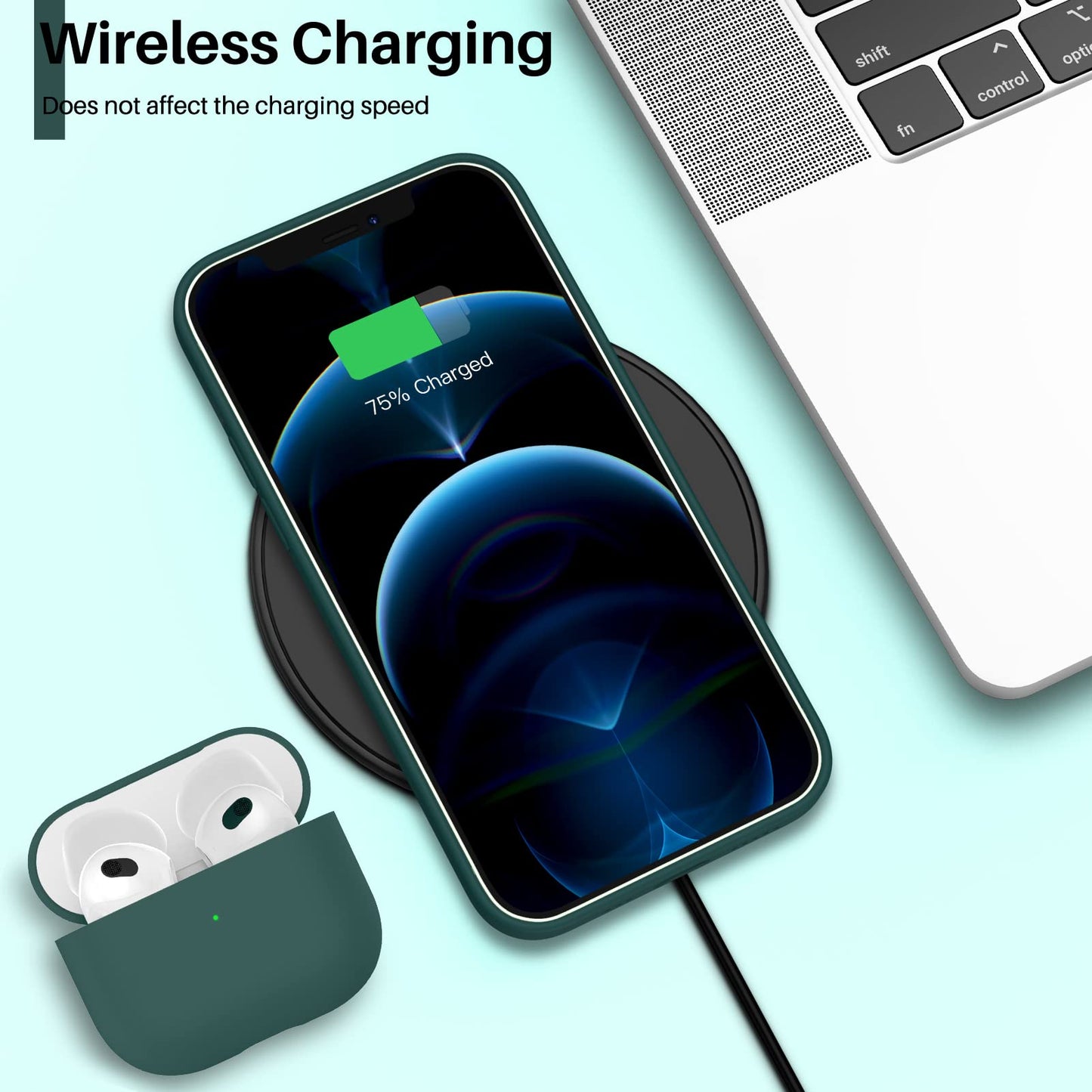 ORNARTO Compatible with iPhone 12 Case, Compatible with iPhone 12 Pro Case, Slim Liquid Silicone 3 Layers Full Covered Soft Gel Rubber Phone Case Cover 6.1 inch-White