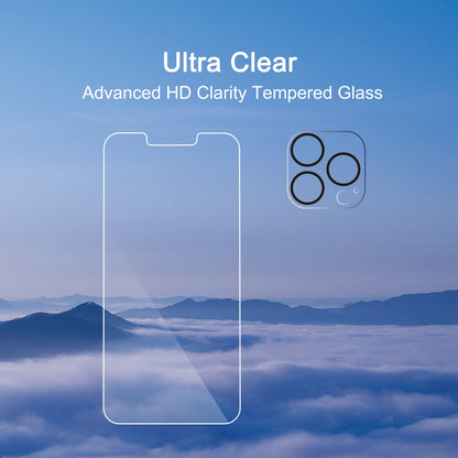Ailun 2 Pack Screen Protector for iPhone 13 [6.1 inch Display] with 2 Pack Tempered Glass Camera Lens Protector,[9H Hardness]-HD