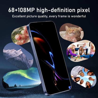16PROMA X 16GB+1TB 6.99" HD Screen Smartphone Unlocked Cell Phone,Battery 7000mAh Unlocked The Phone, Android 14 Fingerprint Button Unlock/GPS/Dual SIM/5G/Face ID(Desert Titanium)