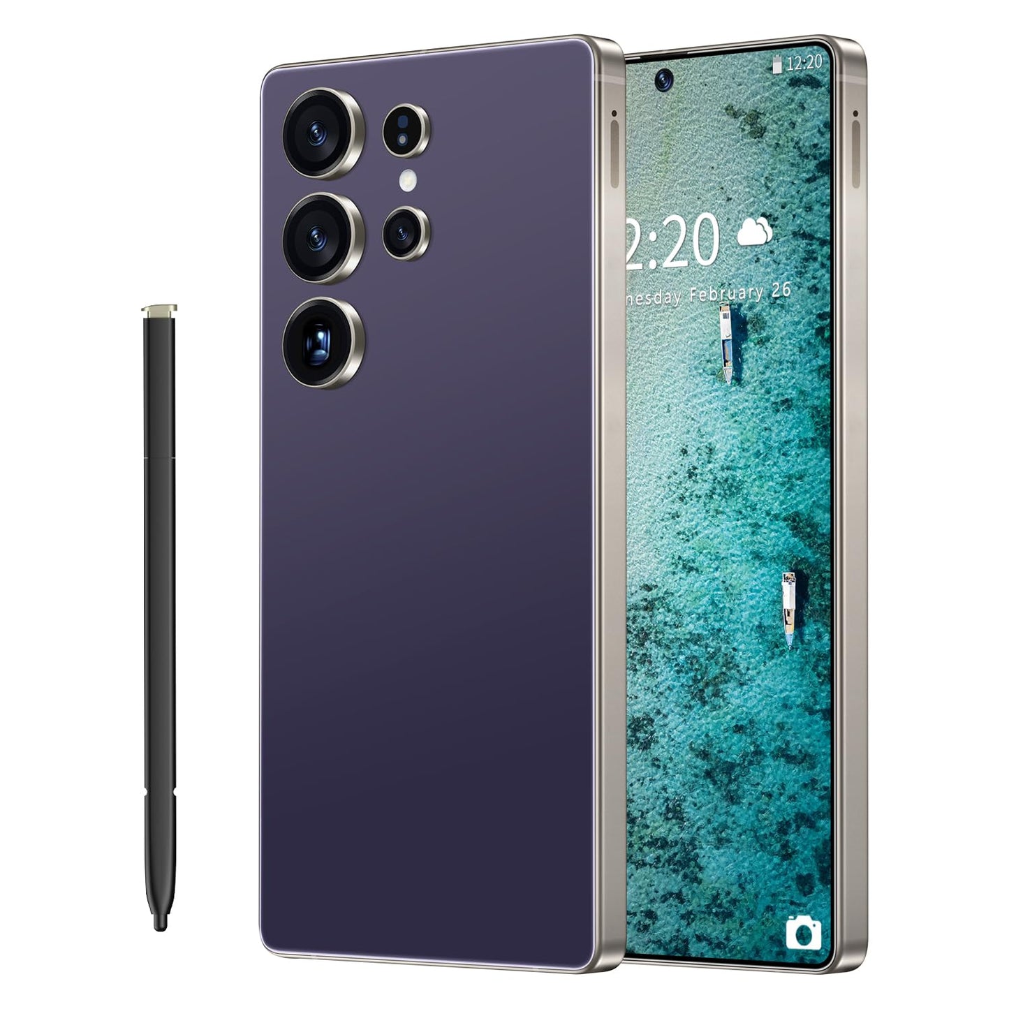 SZV I25 Ultra Unlocked Cell Phone,12+512GB 5G Unlocked Phone, Built in Pen Android 14 Battery 7000mAh 6.99" HD Screen Smartphone, Dual SIM/Face ID/Fingerprint Lock/GPS (Cyan, 12+512)