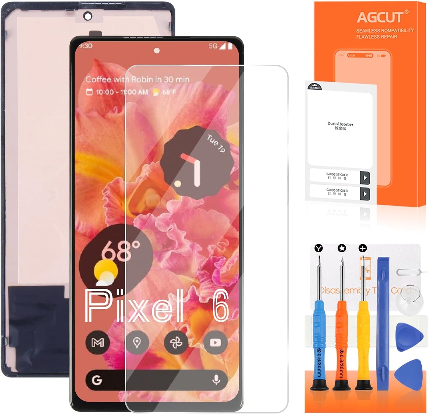 OLED for Google Pixel 6 Screen Replacement for Pixel 6 LCD Display GB7N6 G9S9B16 LCD Digitizer Screen Touch Assembly Repair Parts