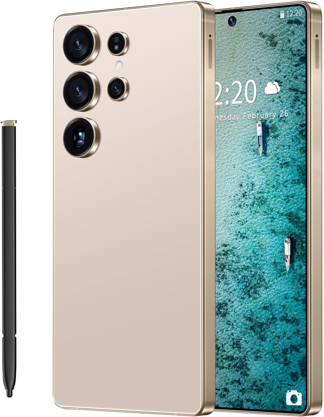 SZV I25 Ultra Unlocked Cell Phone,12+512GB 5G Unlocked Phone, Built in Pen Android 14 Battery 7000mAh 6.99" HD Screen Smartphone, Dual SIM/Face ID/Fingerprint Lock/GPS (Cyan, 12+512)