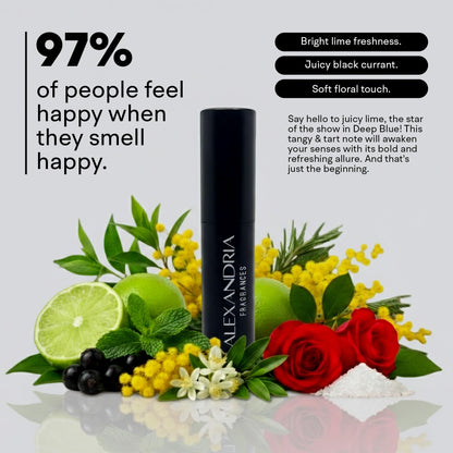 Alexandria Fragrances Deep Blue Perfume - Long Lasting Eau de Parfum for Men and Women - Fresh Citrus Parfum with Mint, Black Currant, Neroli and Musk - Luxury Men’s Cologne for Every Occasion - 10ml
