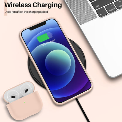 ORNARTO Compatible with iPhone 12 Case, Compatible with iPhone 12 Pro Case, Slim Liquid Silicone 3 Layers Full Covered Soft Gel Rubber Phone Case Cover 6.1 inch-White