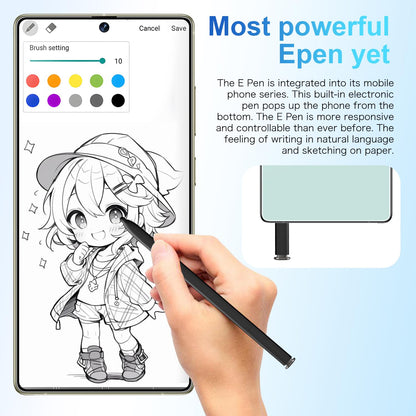 SZV I25 Ultra Unlocked Cell Phone,12+512GB 5G Unlocked Phone, Built in Pen Android 14 Battery 7000mAh 6.99" HD Screen Smartphone, Dual SIM/Face ID/Fingerprint Lock/GPS (Cyan, 12+512)