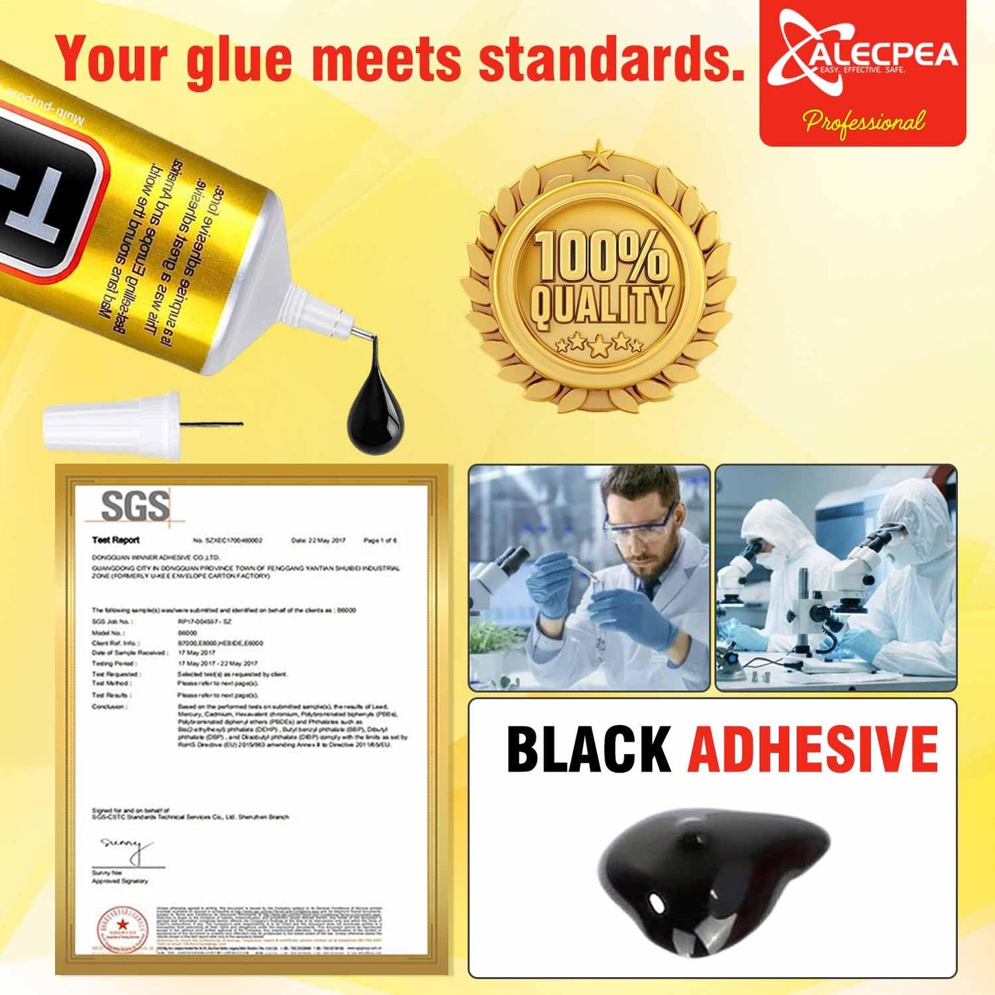 ALECPEA Upgrade T-7000 Black Adhesive Glue - 2PCS 15ml | High-Performance Waterproof Adhesive for Precision Repairs, Perfect for Phone, Electronics, Jewelry, and Crafts