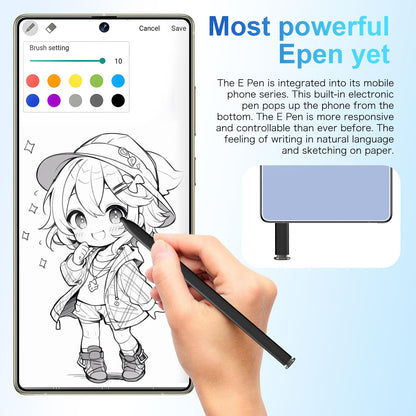 SZV I25 Ultra Unlocked Cell Phone,12+512GB 5G Unlocked Phone, Built in Pen Android 14 Battery 7000mAh 6.99" HD Screen Smartphone, Dual SIM/Face ID/Fingerprint Lock/GPS (Cyan, 12+512)