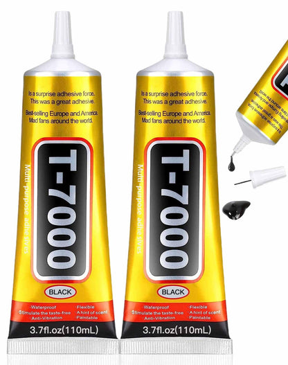 ALECPEA Upgrade T-7000 Black Adhesive Glue - 2PCS 15ml | High-Performance Waterproof Adhesive for Precision Repairs, Perfect for Phone, Electronics, Jewelry, and Crafts