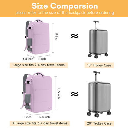 Taygeer Travel Backpack for Women, Carry On Backpack with USB Charging Port & Shoe Pouch, TSA 15.6inch Laptop Mochila Flight Approved, Nurse Bag Casual Daypack for Weekender Business Hiking, Pink