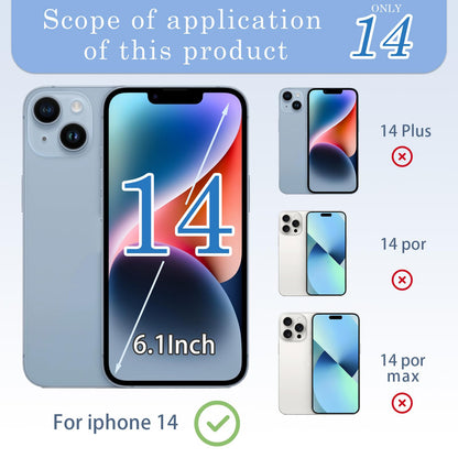 14 Back Glass Replacement with Metal Camera Frame &Magnet for iPhone 14(6.1-inch Red) & Includes Replacement Tools