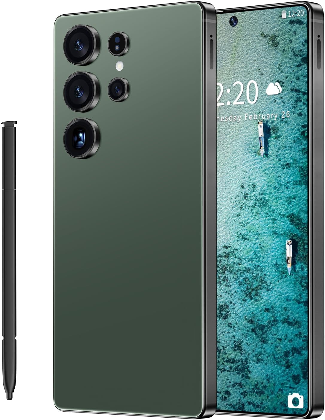 SZV I25 Ultra Unlocked Cell Phone,12+512GB 5G Unlocked Phone, Built in Pen Android 14 Battery 7000mAh 6.99" HD Screen Smartphone, Dual SIM/Face ID/Fingerprint Lock/GPS (Cyan, 12+512)