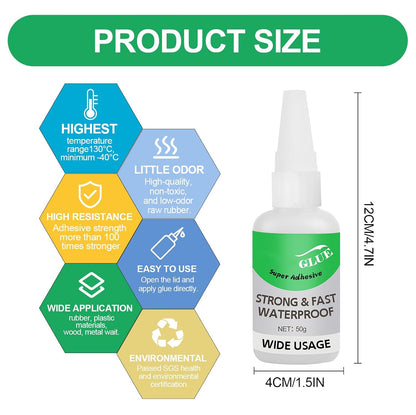 Wood & Parquet Adhesive, Welding High-Strength Oily Glue, Universal Super Glue Gel, Instant Bonding, Strong Adhesion, Repairs Last Long Time for Metal, Wood, Ceramics,Leather, Glass (Clear 2PC)