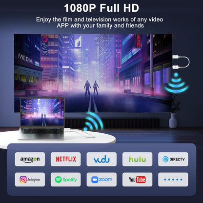 Wireless HDMI Transmitter and Receiver 4K Decode 1080P Output, HDMI Wireless Extender, Plug & Play, Support 2.4/5GHz for Streaming Video and Audio to Monitor from Laptop/Pc/Tv Box (Black)
