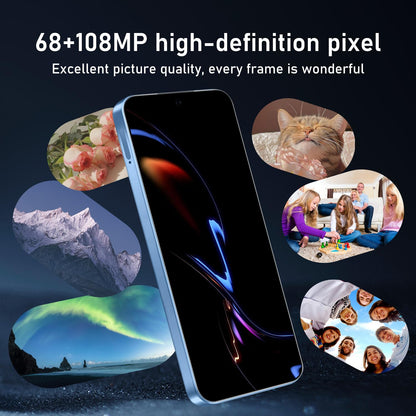 16PROMA X 16GB+1TB 6.99" HD Screen Smartphone Unlocked Cell Phone,Battery 7000mAh Unlocked The Phone, Android 14 Fingerprint Button Unlock/GPS/Dual SIM/5G/Face ID(Desert Titanium)