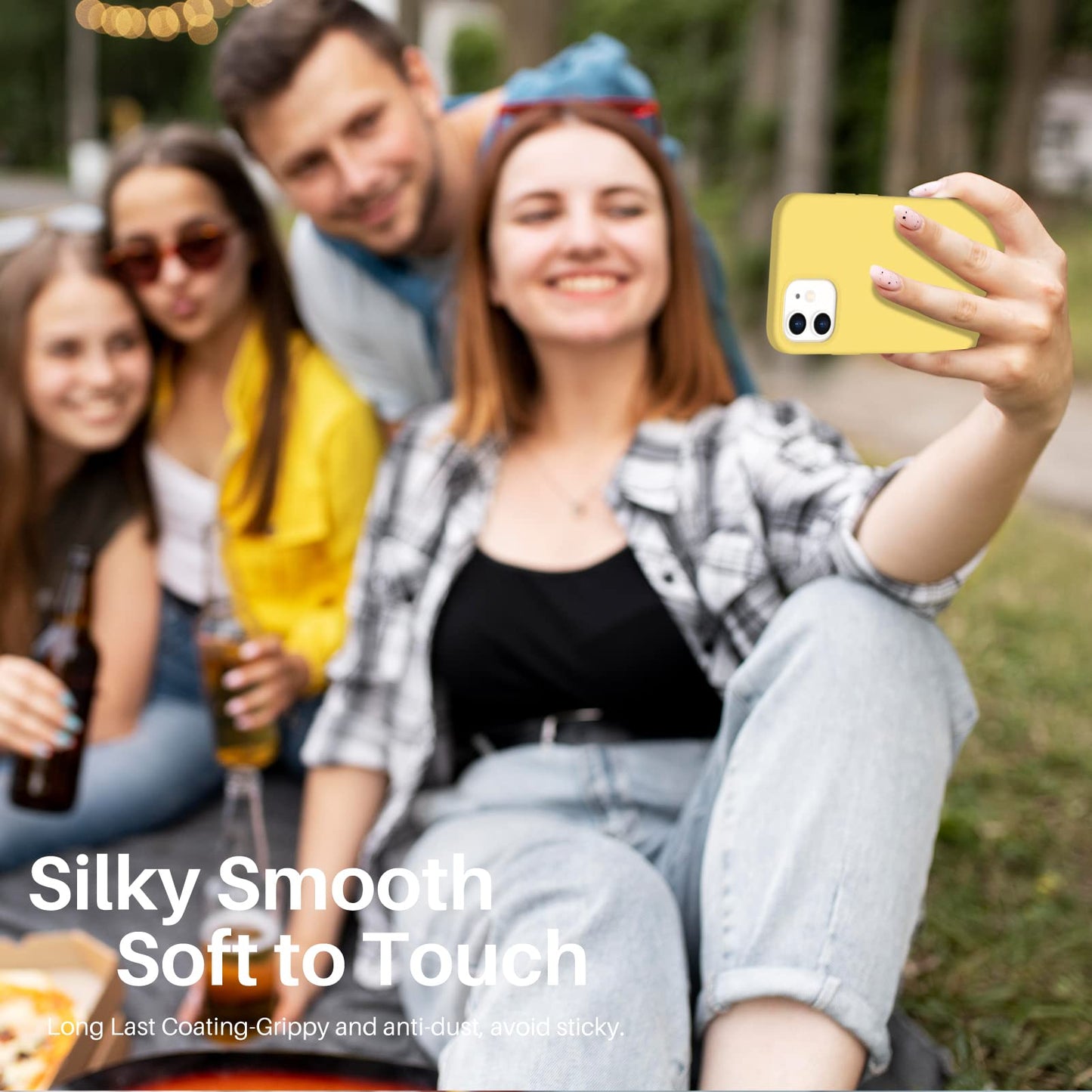 ORNARTO Compatible with iPhone 12 Case, Compatible with iPhone 12 Pro Case, Slim Liquid Silicone 3 Layers Full Covered Soft Gel Rubber Phone Case Cover 6.1 inch-White