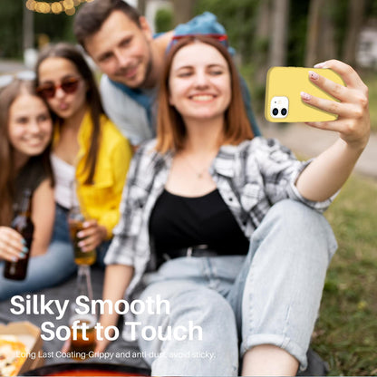 ORNARTO Compatible with iPhone 12 Case, Compatible with iPhone 12 Pro Case, Slim Liquid Silicone 3 Layers Full Covered Soft Gel Rubber Phone Case Cover 6.1 inch-White