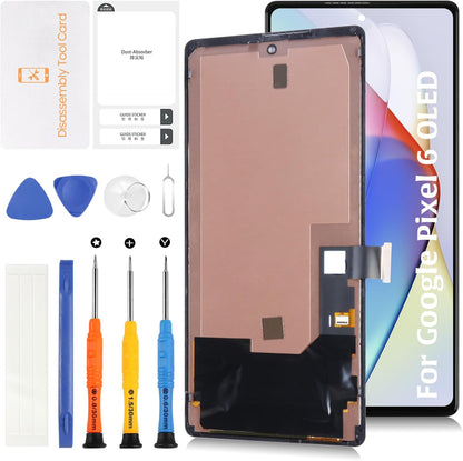 OLED for Google Pixel 6 6.4" Screen Replacement with Frame (Fingerprint Cable Transfer Required) Display Assembly with Touch Digitizer Repair Tools Kit GB7N6 G9S9B16 G9S9B GR1YH