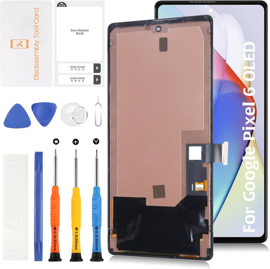 OLED for Google Pixel 6 6.4" Screen Replacement with Frame (Fingerprint Cable Transfer Required) Display Assembly with Touch Digitizer Repair Tools Kit GB7N6 G9S9B16 G9S9B GR1YH