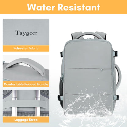 Taygeer Travel Backpack for Women, Carry On Backpack with USB Charging Port & Shoe Pouch, TSA 15.6inch Laptop Mochila Flight Approved, Nurse Bag Casual Daypack for Weekender Business Hiking, Pink