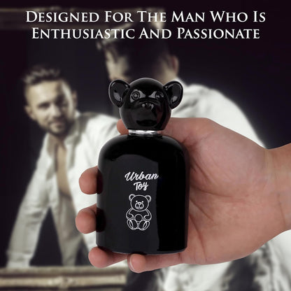 Urban Toy Eau De Parfum for Men 3.4 fl Oz - Top Notes of Italian Bergamot, Green Pear, Elemi, Pink Pepper & Indonesian Nutmeg - Base Accords of Haitian, Cashmeran, Sandalwood & Amber - 100ml Bottle