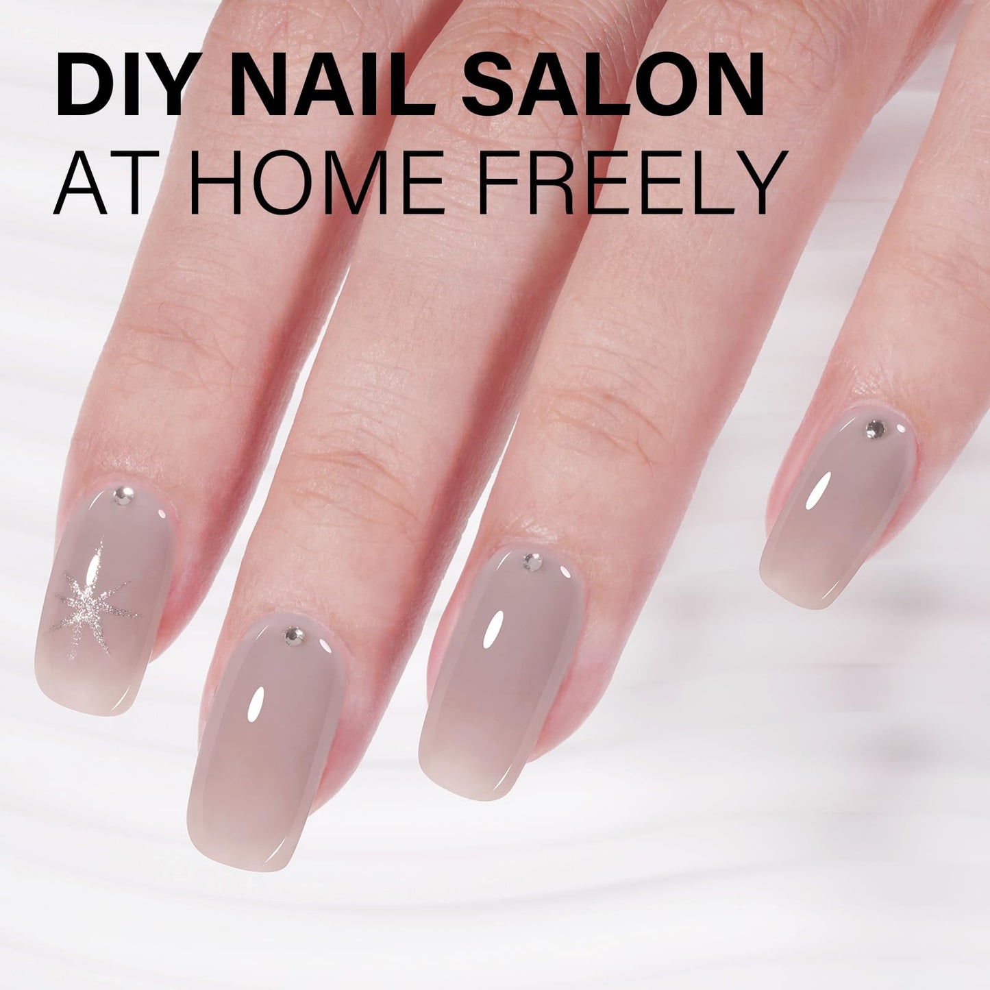 AILLSA Milky Pink Nude Gel Nail Polish, 15ml Translucent Soak Off UV LED Light Cure Gel Polish, Long Lasting for French Nail Art Salon DIY Manicure at Home