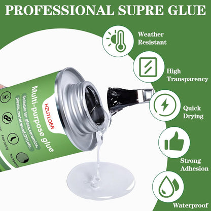 Multi-Purpose Super Glue | 120ml (4oz) High Strength Clear Adhesive with Brush | for Wood, Ceramics, Leather, Plastic | DIY Crafts & Metal Repair