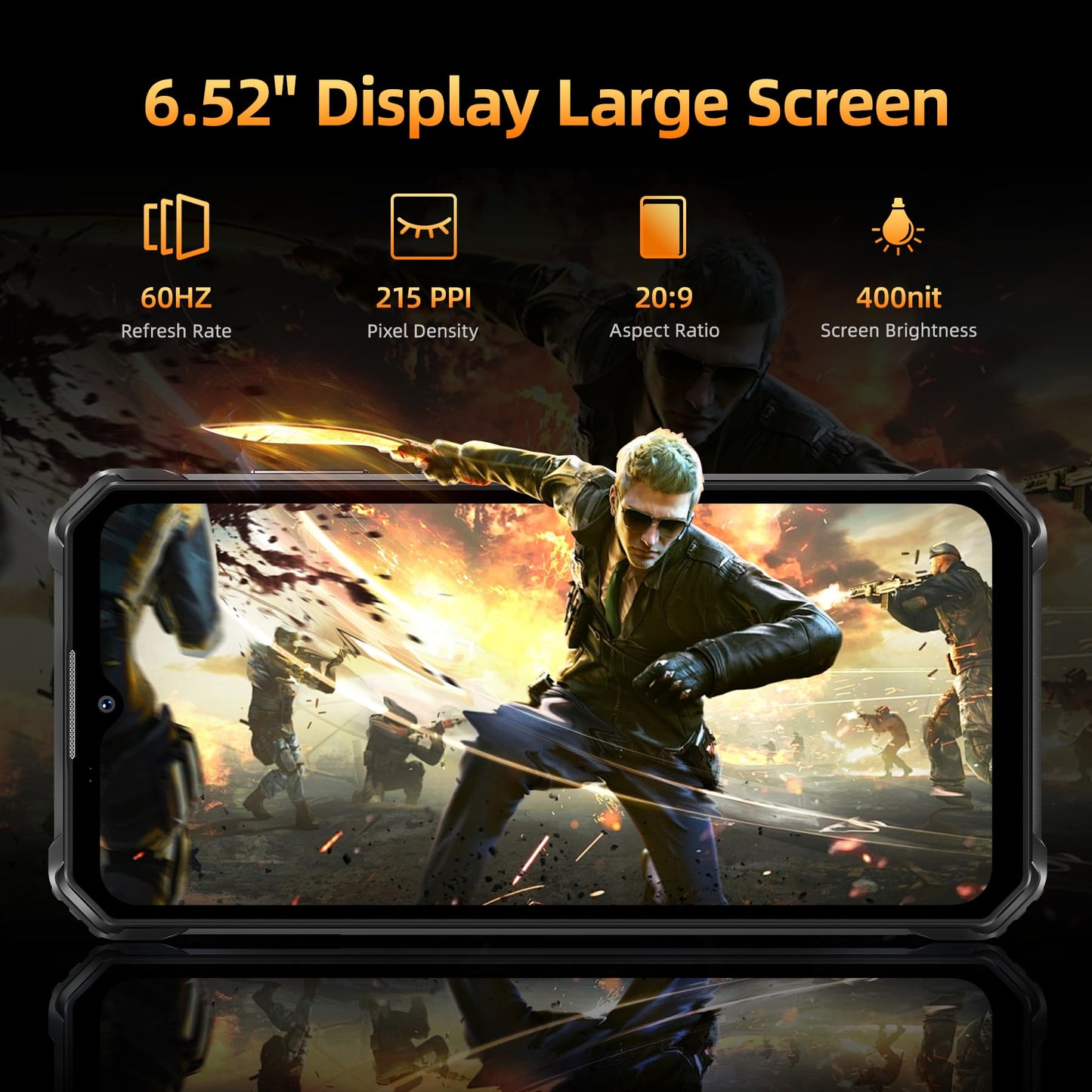 OUKITEL WP23 Plus Rugged Smartphone Unlocked 2025-24GB+256GB Cell Phones, 10600mAh Battery, 6.52'' Display Smartphone, 13MP Camera, 4G Dual SIM Android 14 Phone, IP68/IP69K/NFC/GPS/OTG, Orange