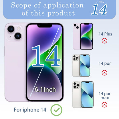 14 Back Glass Replacement with Metal Camera Frame &Magnet for iPhone 14(6.1-inch Red) & Includes Replacement Tools