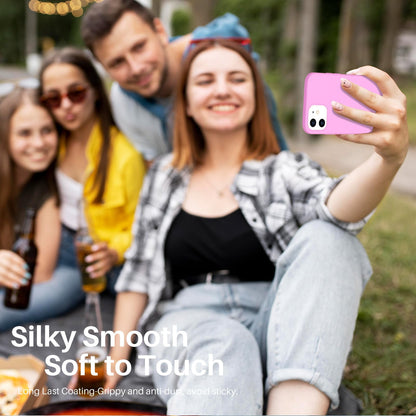 ORNARTO Compatible with iPhone 12 Case, Compatible with iPhone 12 Pro Case, Slim Liquid Silicone 3 Layers Full Covered Soft Gel Rubber Phone Case Cover 6.1 inch-White