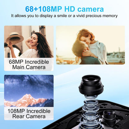 SZV I25 Ultra Unlocked Cell Phone,12+512GB 5G Unlocked Phone, Built in Pen Android 14 Battery 7000mAh 6.99" HD Screen Smartphone, Dual SIM/Face ID/Fingerprint Lock/GPS (Cyan, 12+512)