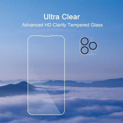 Ailun 2 Pack Screen Protector for iPhone 13 [6.1 inch Display] with 2 Pack Tempered Glass Camera Lens Protector,[9H Hardness]-HD