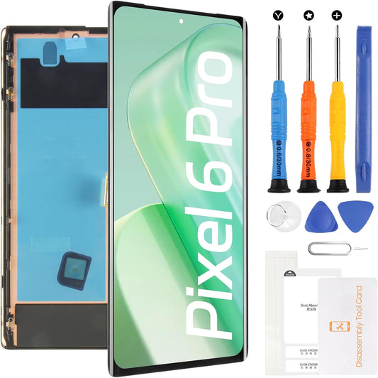 OLED for Google Pixel 6 Pro GLUOG, G8VOU LCD Display Touch Screen Replacement | 6.7'' LCD Display | Black with Frame | Tools Included